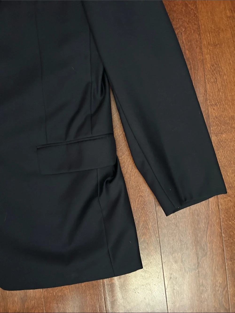 Hickey Freeman Men's 100% Wool Black Two-Button Blazer, Size 42L
